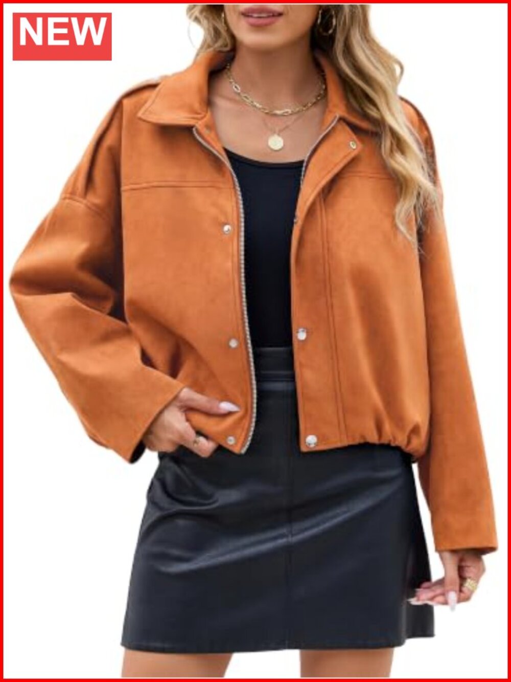 Womens Faux Suede Cropped Bomber Jacket Fall Fashion Outfits
